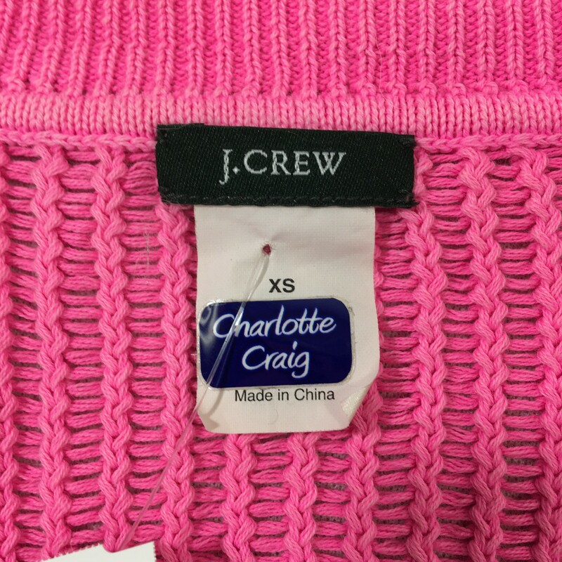 J. Crew V-neck Sweater, Hot Pink, Size: XS 100% cotton