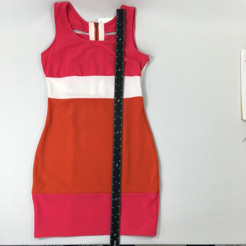 Colorblock Tank Top Dress, Pink, Size: Small 94% polyester 6% spandex