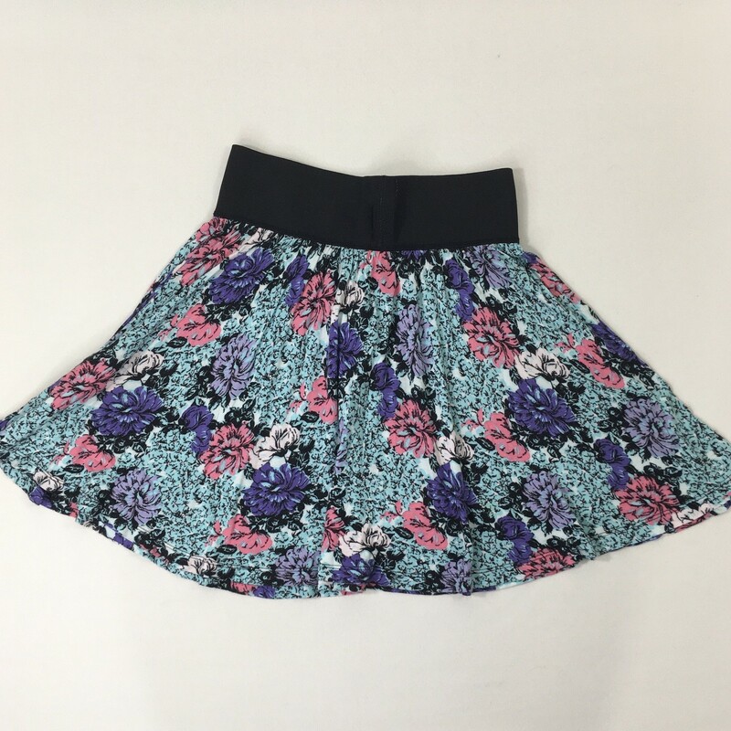 H&M Floral Flowy Skirt, Blue, Size: 4