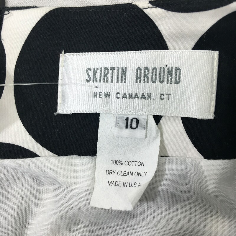 Skirtin Around Polka Dot, Black, Size: 10 100% cotton