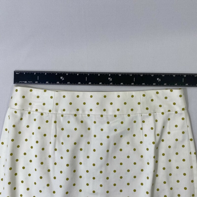 J.Crew Green Polka Dots, White, Size: 8 slit in the back 100% cotton