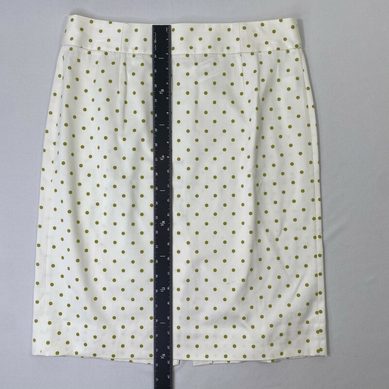 J.Crew Green Polka Dots, White, Size: 8 slit in the back 100% cotton