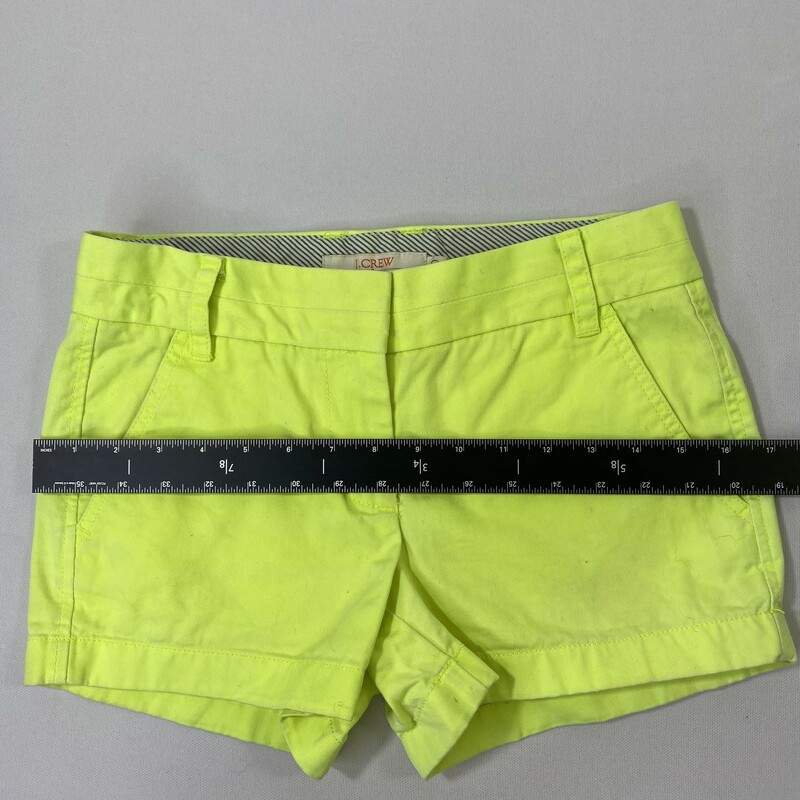 J. Crew Twill Chino Short, Yellow, Size: 00