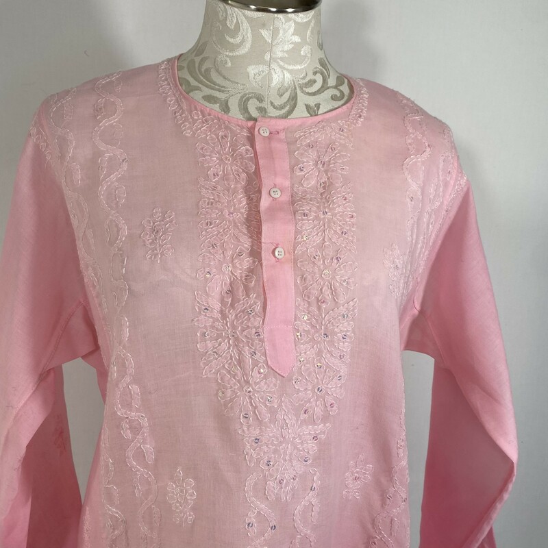 Affair Sheer Sequin Cover, Pink, Size: Large (size 42) 100% cotton