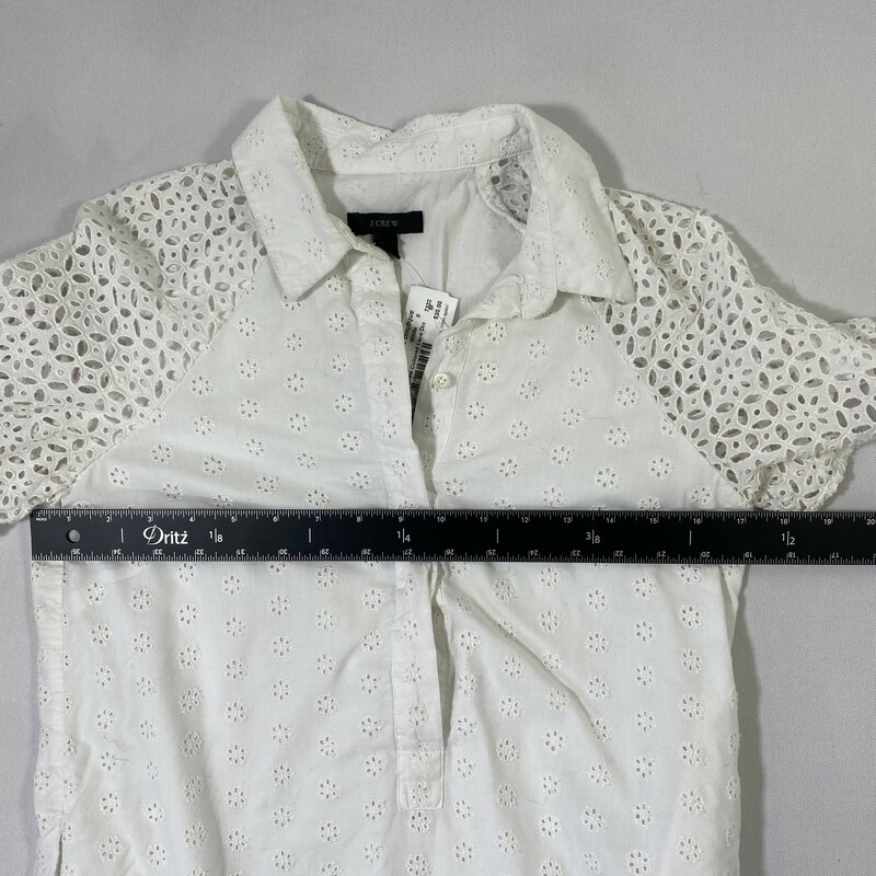 J. Crew Collared Lace Dre, White, Size: 0