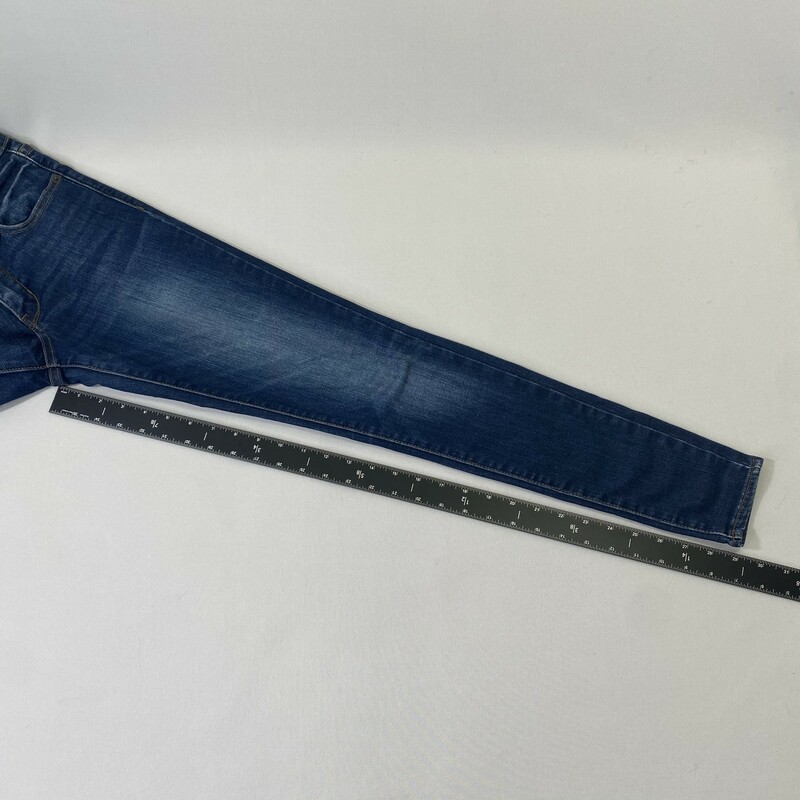 102-372 Old Navy, Blue, Size: 0 plain dark blue mid rise skinny jeans 70% cotton 2% spandex 28% polyester  good