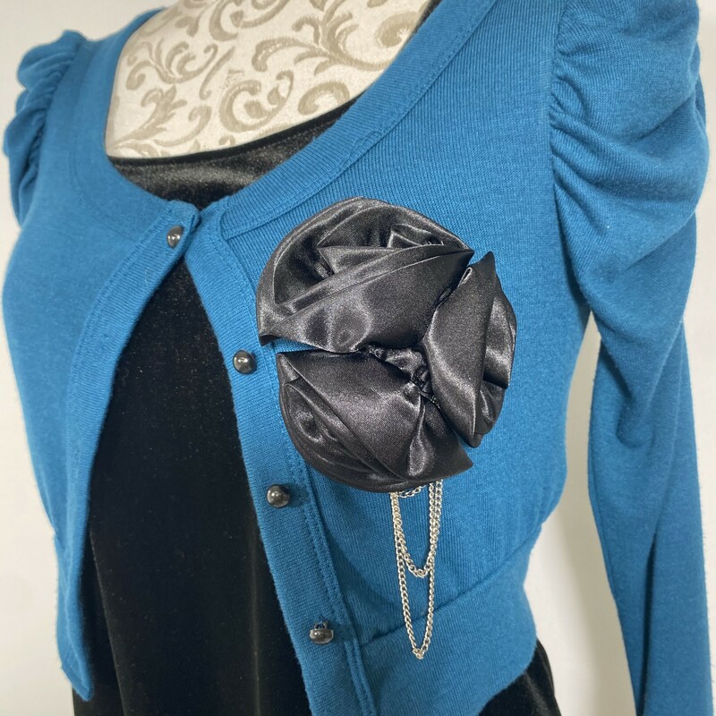 120-210 Chocolate, Blue, Size: Makeup Bag blue long sleeve cardigan w/black rose embellishment polyesther/spandex