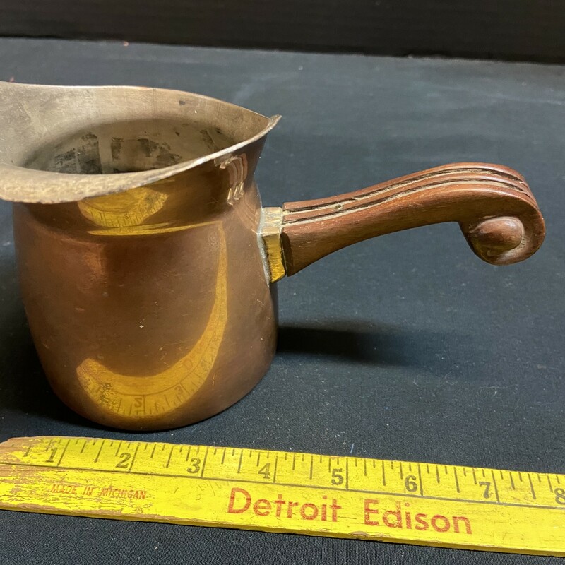 Unique J.C. Moore copper pot; approximately 8 x 4 x 5 inches.