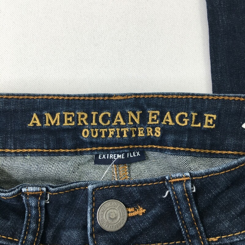 113-025 American Eagle, Blue, Size: 28x28 Plain Blue Jeans Denim