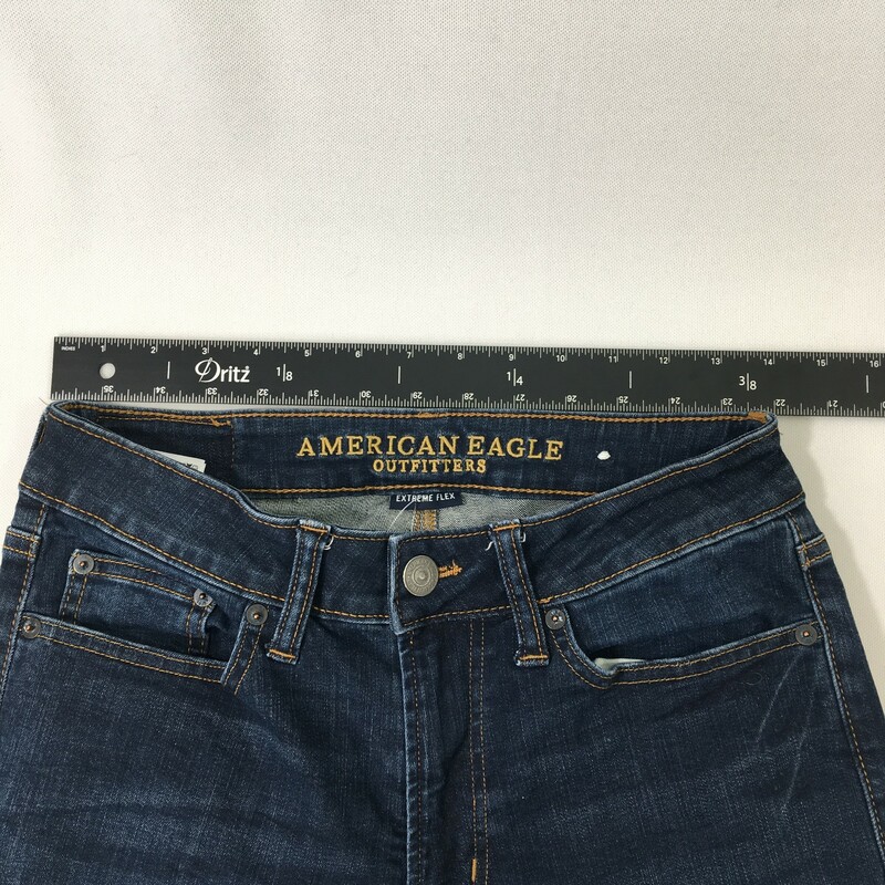 113-025 American Eagle, Blue, Size: 28x28 Plain Blue Jeans Denim