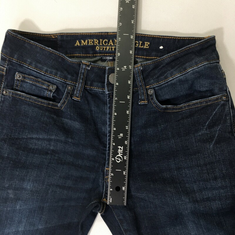 113-025 American Eagle, Blue, Size: 28x28 Plain Blue Jeans Denim