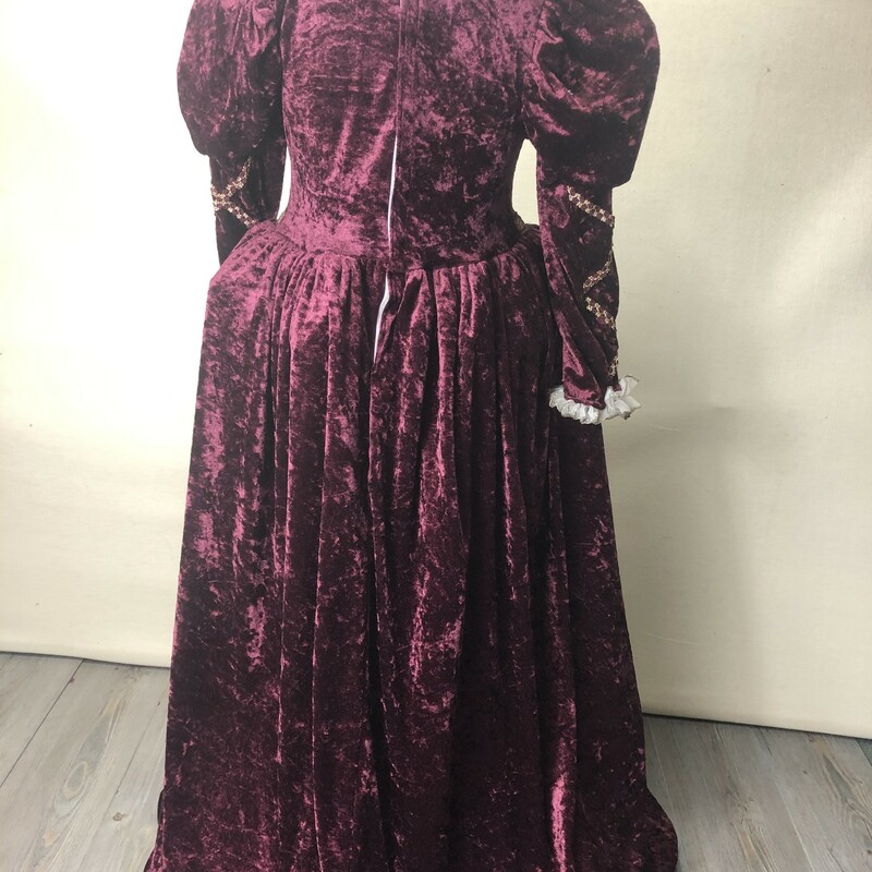 Velvet Dress Costume, Maroon, Size: 12-14Y