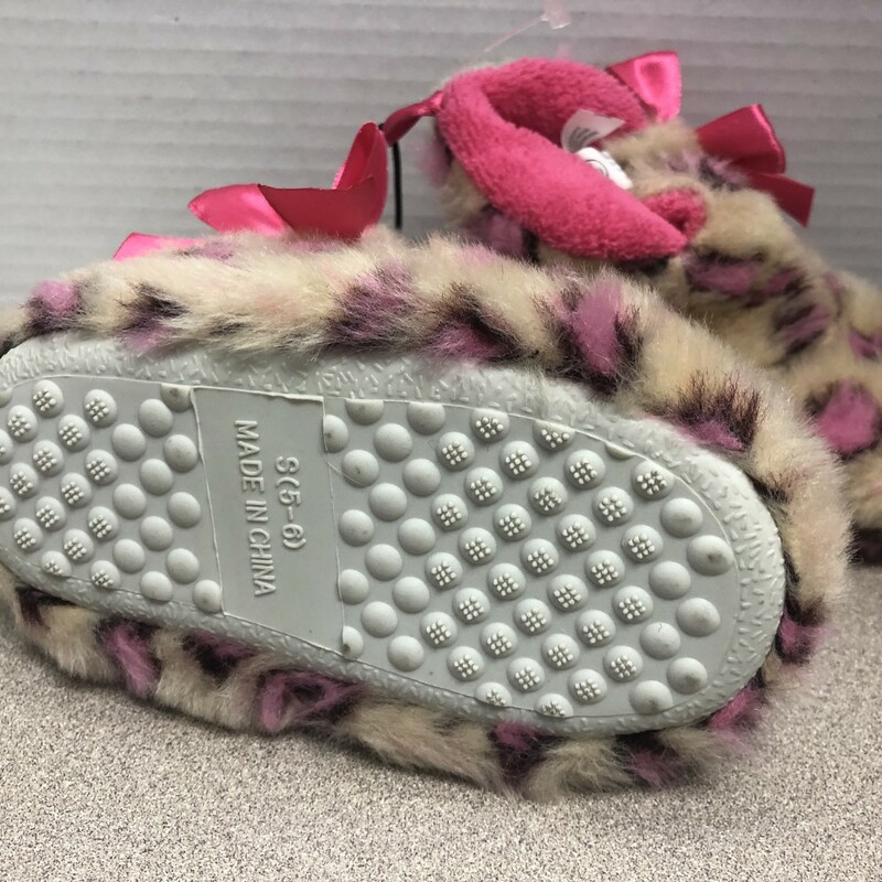 George Indoor Slippers, Pink/bro, Size: 5-6T