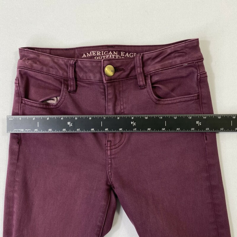 103-161 American Eagle, Maroon, Size: 0 Maroon Skinny Pants x  Good