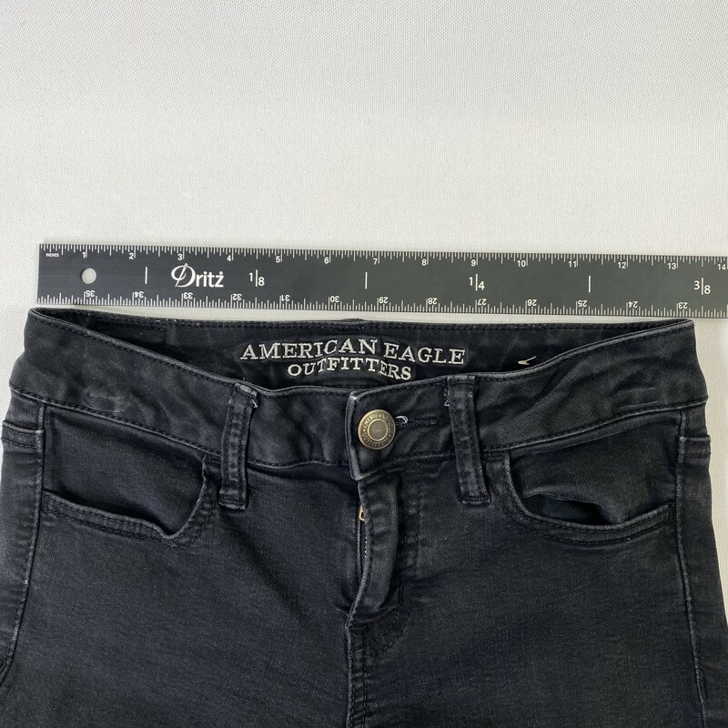 103-164 American Eagle, Black, Size: 0 Super Skinny Black Jeans x  Good