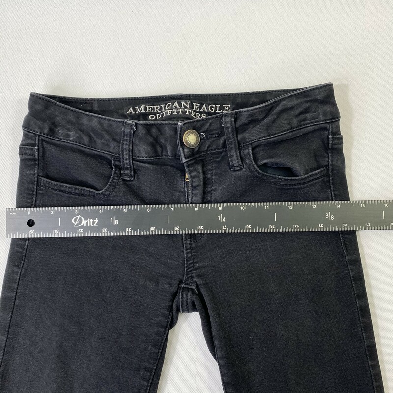 103-164 American Eagle, Black, Size: 0 Super Skinny Black Jeans x  Good