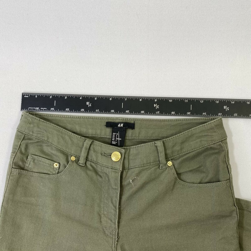 103-171 H+m, Green, Size: 4 Green Skinny Pants 98% Cotton 2% Elastane  Good