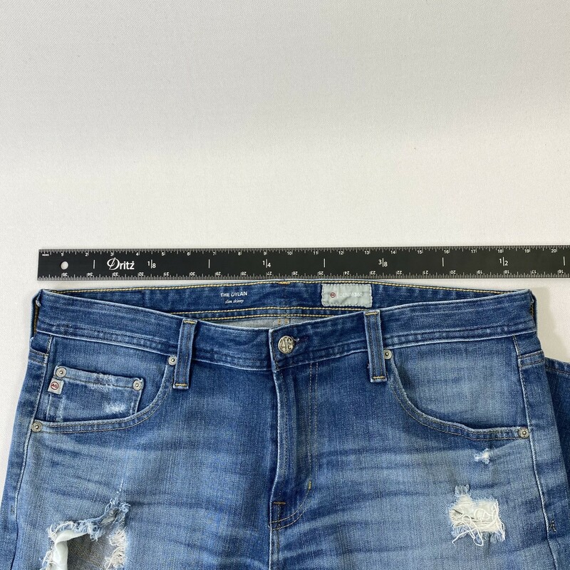 100-650 Ag, Blue, Size: 36 Blue Denim distressed 360 jeans cotton/polyeurathan