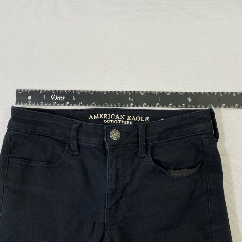 102-292 American Eagle, Black, Size: 8 Black super super stretch jeans