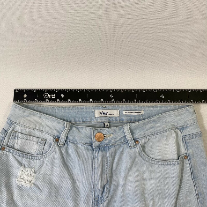 100-0428 Ymi Dream, Denim, Size: 13 light wash ripped jeans  100% cotton  Good  Condition