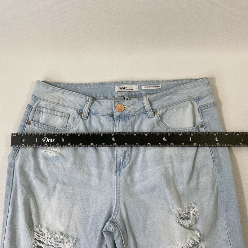 100-0428 Ymi Dream, Denim, Size: 13 light wash ripped jeans  100% cotton  Good  Condition