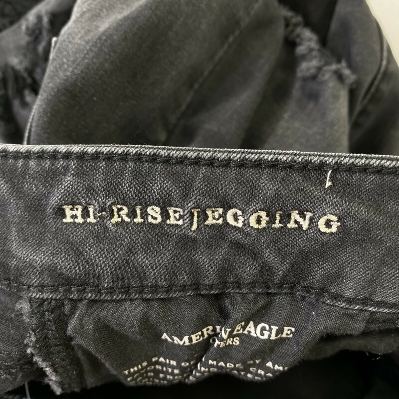 American Eagle Ripped, Black, Size: 4 rips on front and back 58% cotton 20% viscose 14% modal 7% polyester 1% elastane