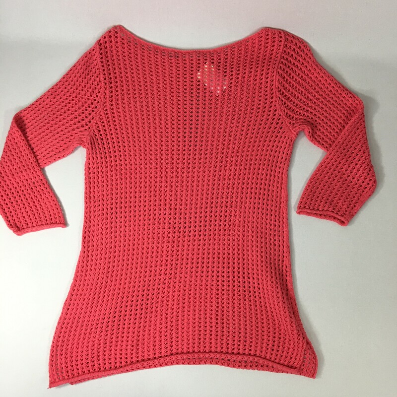 100-0353, Salmon, Size: Small long sleeve holey sweater  knit  Good  Condition