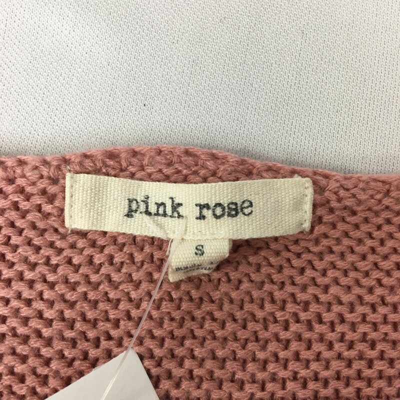 100-0235 Pink Rose, Pink, Size: Small long sleeve mauve sweater 100% acrylic  Good  Condition