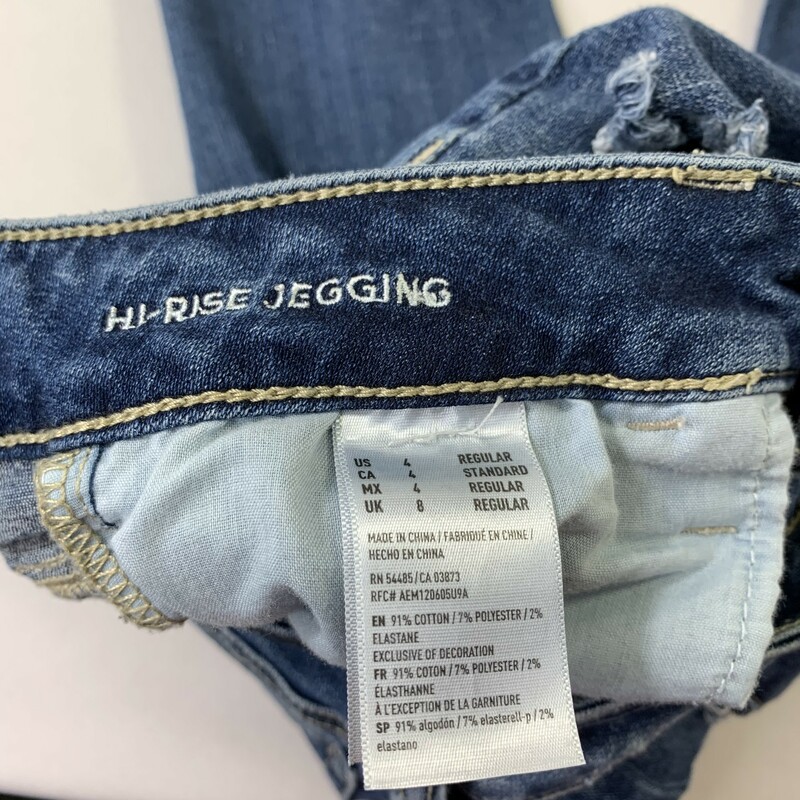 113-032a American Eagle, Blue, Size: 4 Dark Wash Jeans Denim  Good  Condition