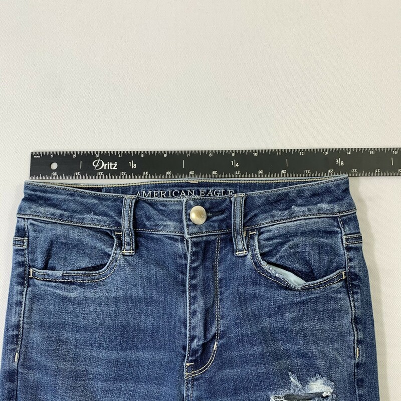 113-032a American Eagle, Blue, Size: 4 Dark Wash Jeans Denim  Good  Condition