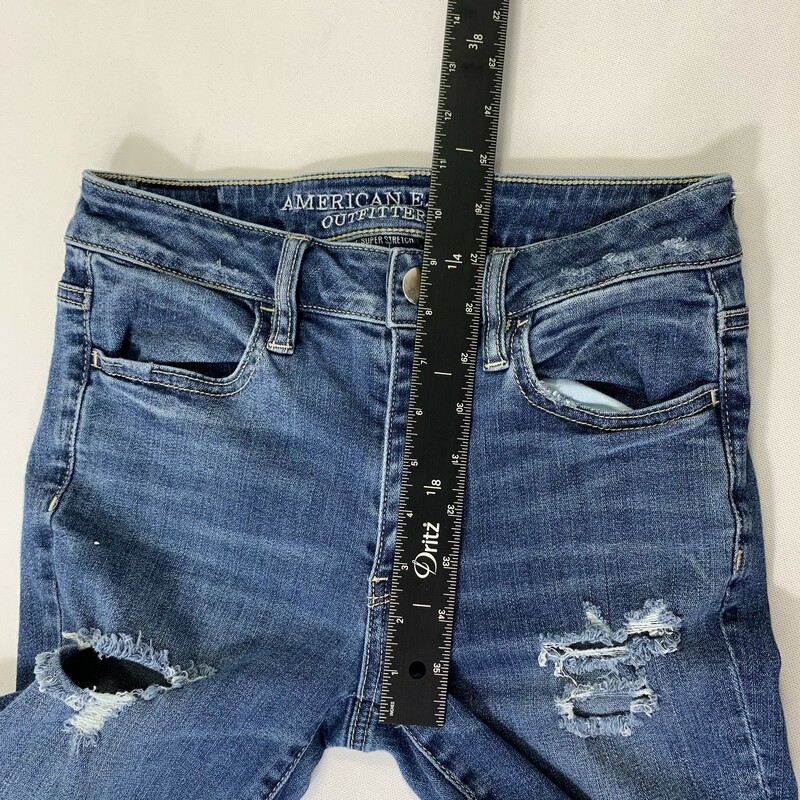 113-032a American Eagle, Blue, Size: 4 Dark Wash Jeans Denim  Good  Condition