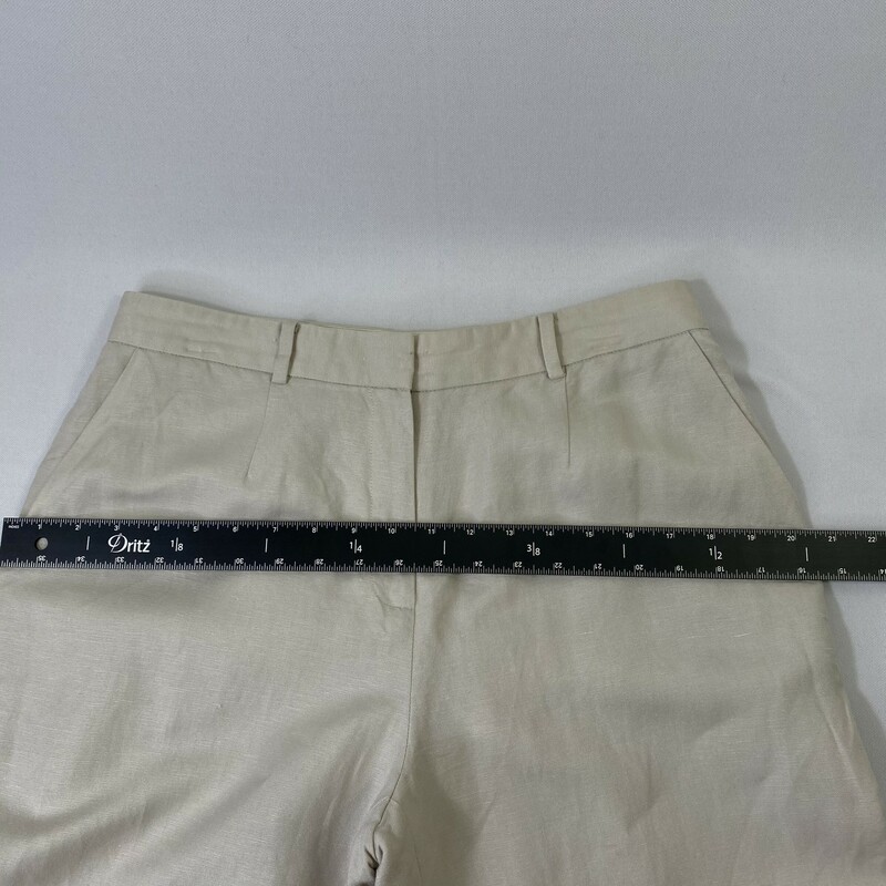 100-1088 Calvin Klein, Tan, Size: 8<br />
beige linen pants 55% linen 45% rayon  good