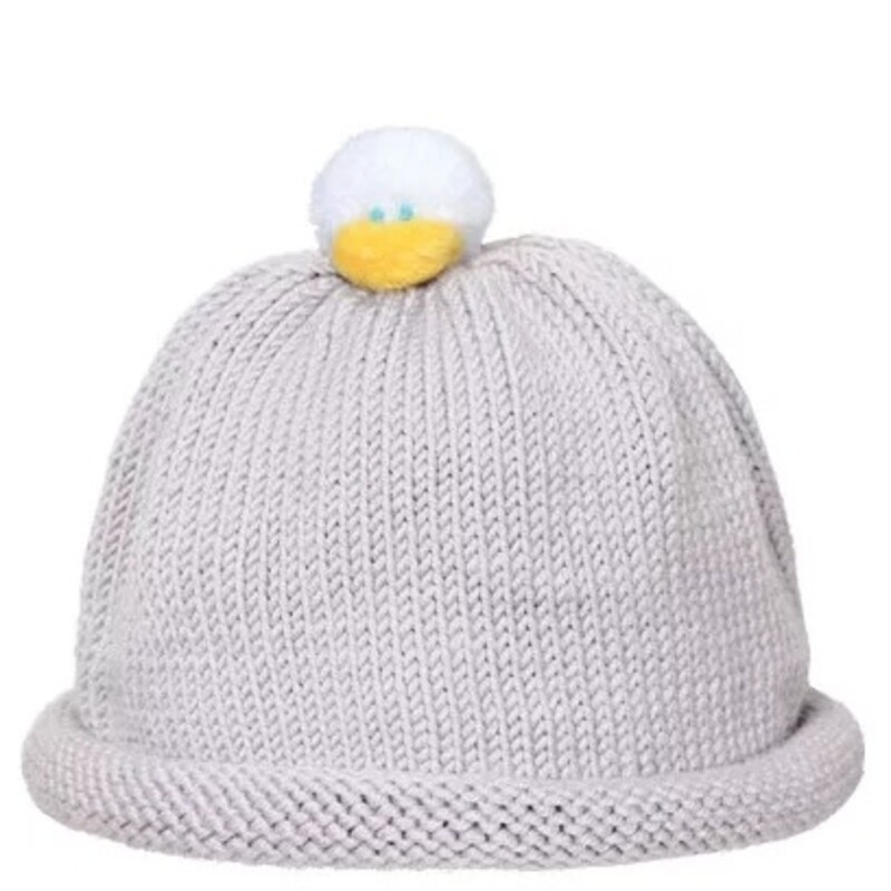 Duck Beanie- Grey,  Size: 6-12 Month<br />
<br />
Babynies are soft and lightweight, 100% cotton knit baby hats with adorable furry animals attached at the top. They are great for mild weather and indoors where there's air conditioning; NOT a heavy winter hat!<br />
<br />
Machine washable