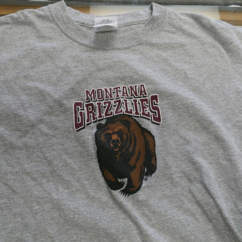 Montana Grizzlies YOUTH t shirt gray size medium Gildan cotton blend #24773<br />
Rating: (see below) 3 - Good Condition<br />
Team: Montana Grizzlies<br />
Event: Logo Shirt<br />
Brand: Gildan<br />
Size: YOUTH- Medium  -  (measures: chest: 16\"; length: 22\")<br />
Color: Gray<br />
Style: short sleeve; screen pressed<br />
Material: 90% Cotton 10% polyester;<br />
Condition:  3 - Good Condition;  wrinkled; very minimal wearing;<br />
Item #: 24773<br />
Shipping: FREE