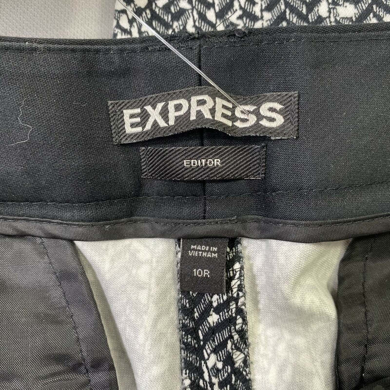 Express Patterned Straigh, Black An, Size: 10