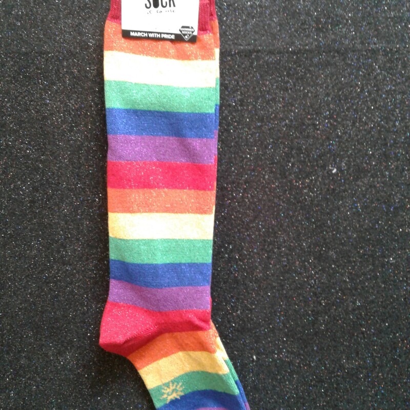 Jr Knee High Pride Socks, Rainbow, Size: Clothing