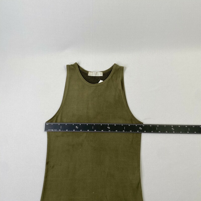 Zara Suede Halter Top, Green, Size: Medium 88% polyester 12% spandex