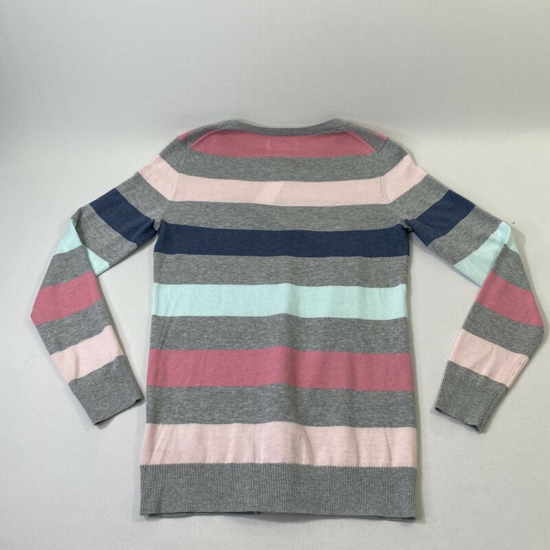 Amazon Striped Sweater, Grey, Size: Small pink grey and blue striped sweater 55% cotton 25% modal 20% polyester