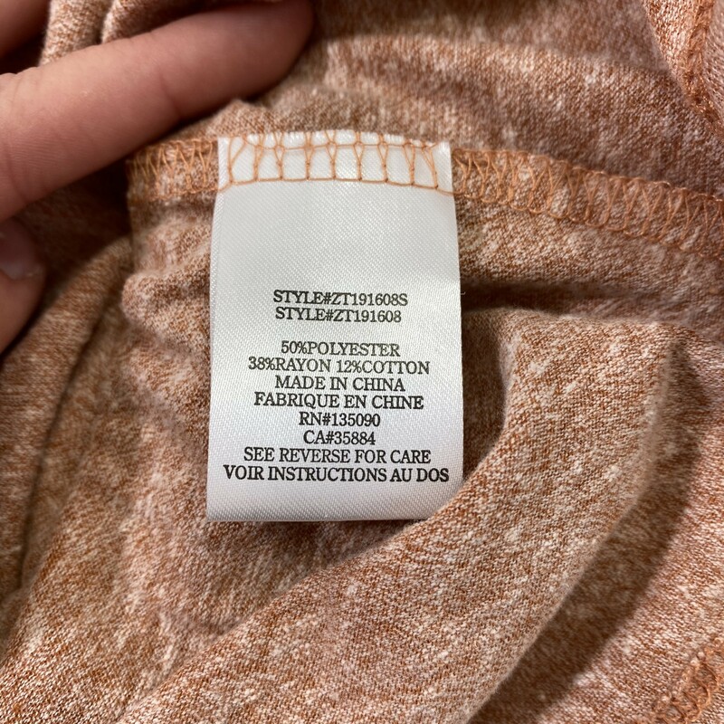 Z Supply V Neck Pocket To, Orange, Size: Small 50% polyester 38% rayon 12% cotton