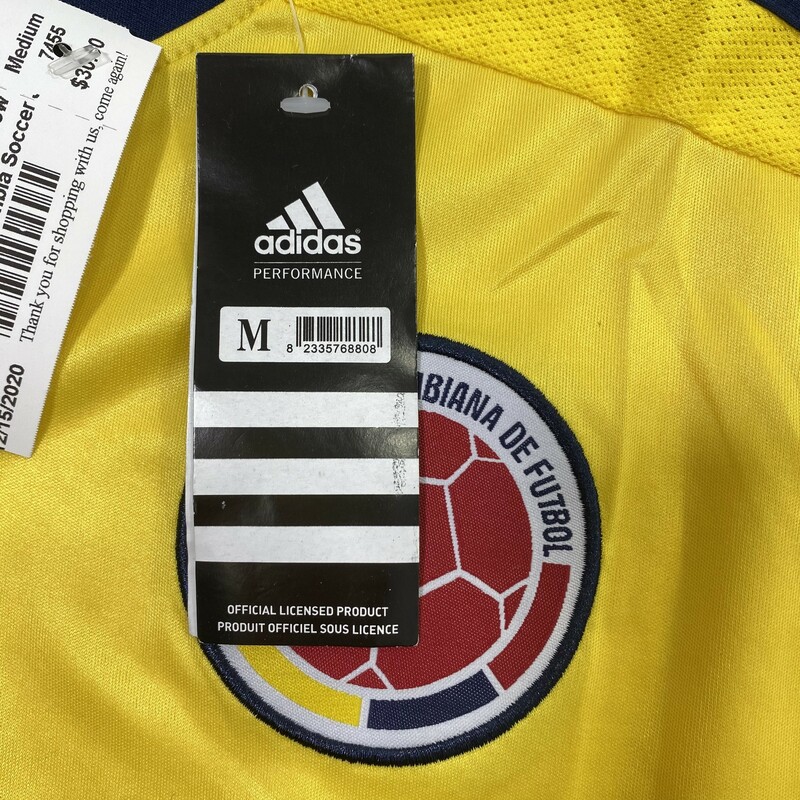 Adidas Colombia Soccer Je, Yellow, Size: Medium New with tags