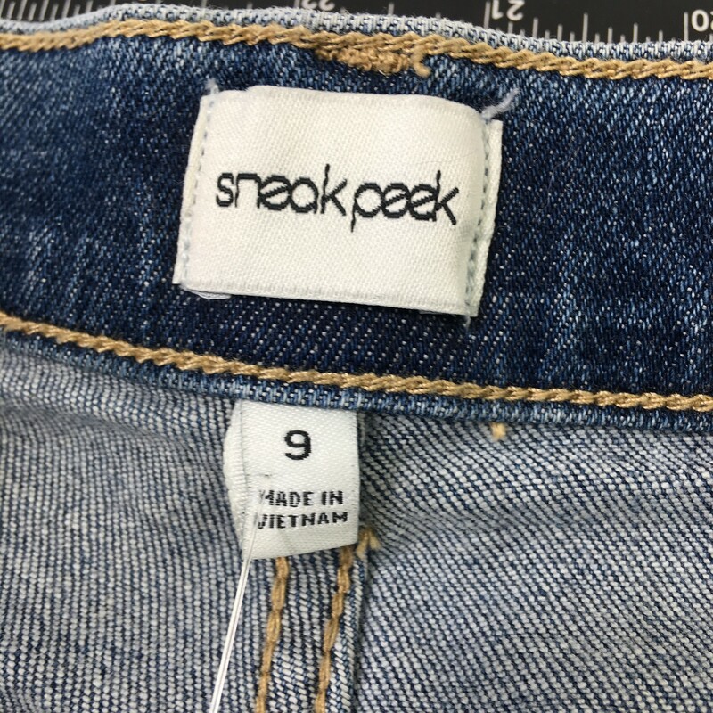 Sneak Peek Jeans With Knee rips, Medium-w, Size: 9