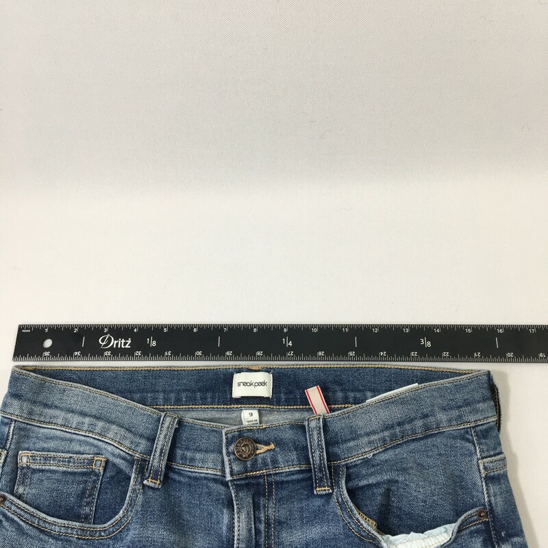 Sneak Peek Jeans With Knee rips, Medium-w, Size: 9