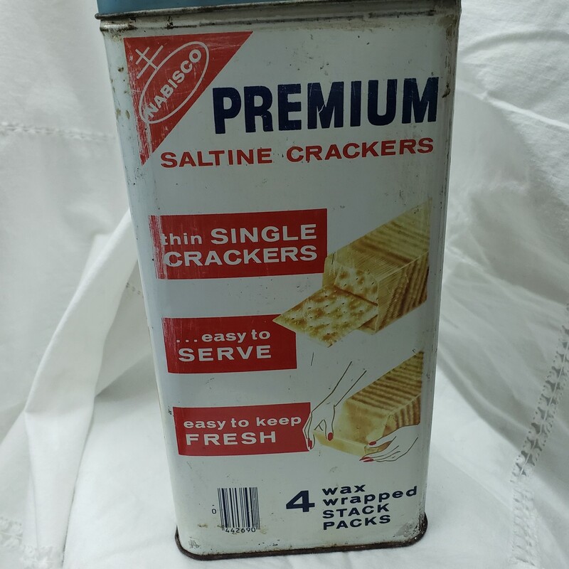 Saltine Cracker Tin, R W B, Size: 14 Oz