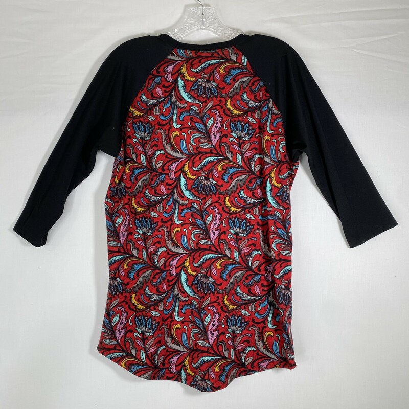 Lularoe Patterned Top, Red, Size: Medium mid length sleeve 96% polyester 4% spandex