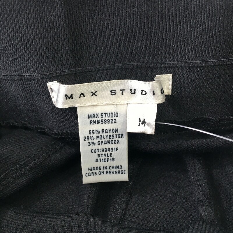 Max Studio Plain Elastic, Black, Size: Medium 68% rayon 29% polyester 3% spandex