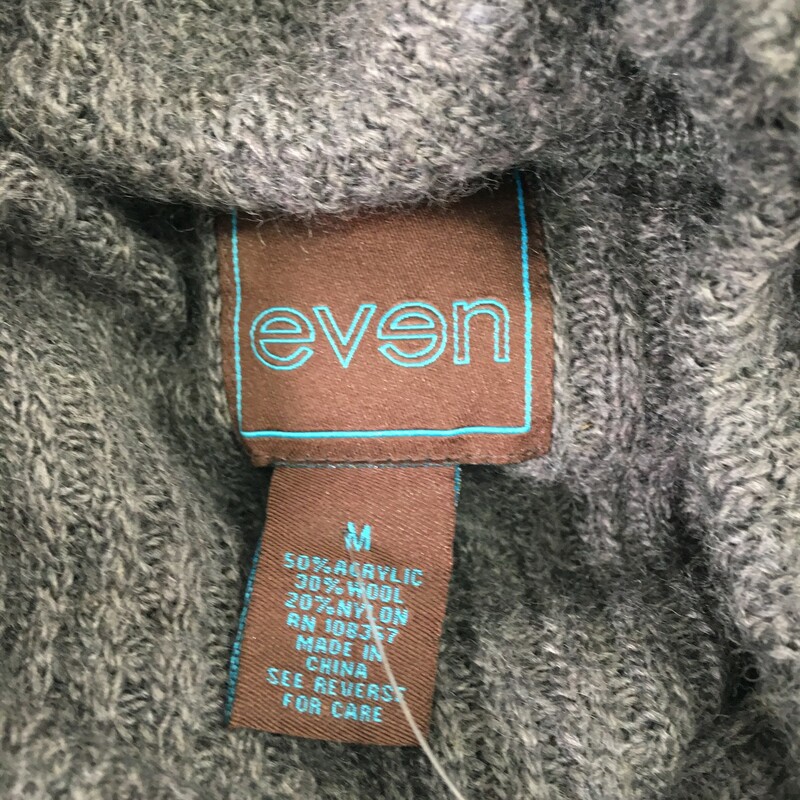 125-092 Even, Grey, Size: M grey cowl neck sweater 50% acrylic 30% wool 20% nylon  good