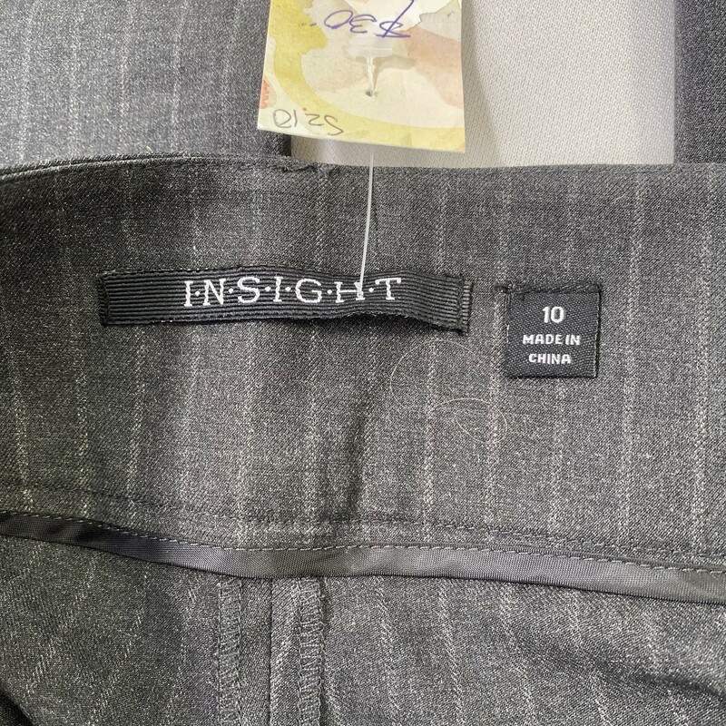 100-0102 Insight, Grey, Size: 10 pinstripe work pants polyester rayon spandex  Good Condition