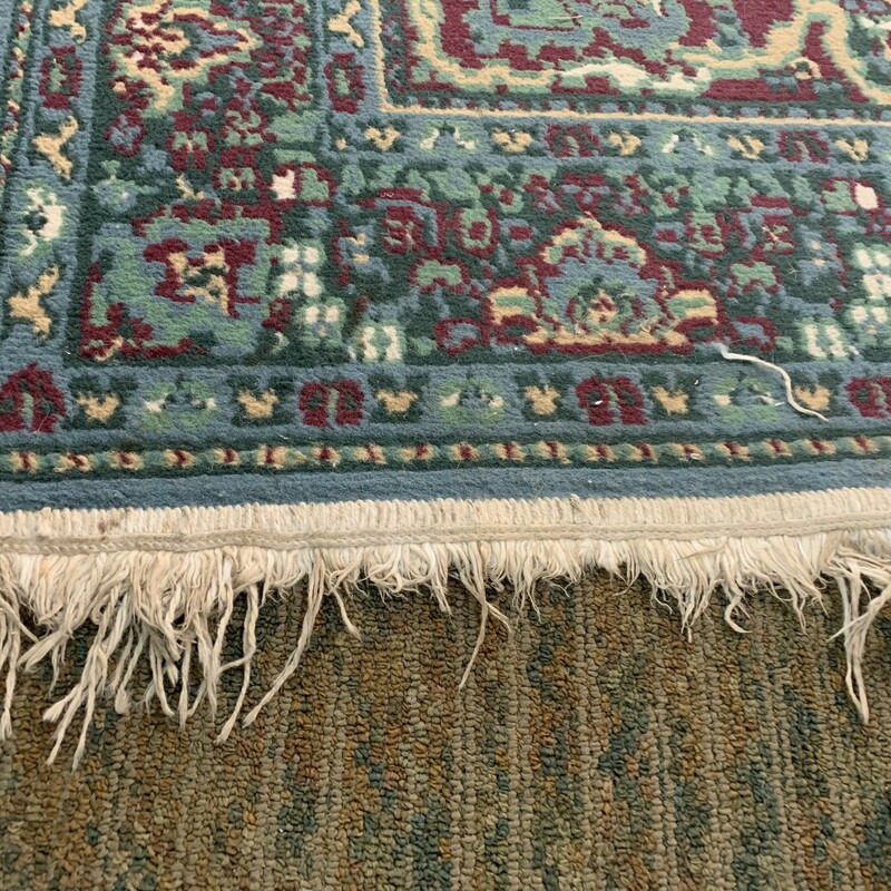 Please note that the item have cut on one of the edges, also fringe has been pulled out, almost looks like brushed out.  Make sure to look at all the pictures for a closer visual.
Measures approx 63'' x 46'' fringe measures 3'' long.
Overall in a good vintage condition, needs some light cleaning.
Thank you.