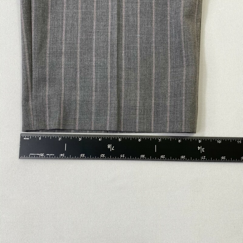 100-0097 Larry Levine, Grey, Size: 10 stretch pants with pink stripes 63% polyester 33% rayon 4% spandex  Good Condition