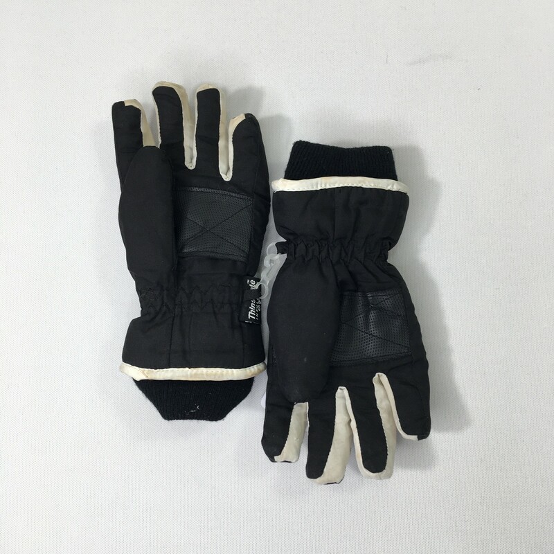 125-157 Thinsulate, Black, Size: Gloves Size small thick black and white winter gloves 100% polyester  good
